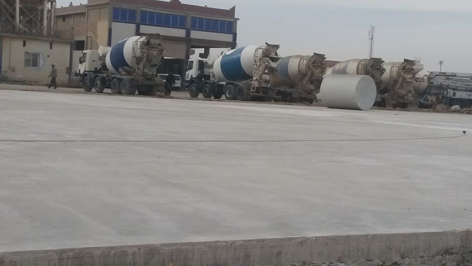 مشروع خرسانة هليكوبتر منفّذ لساحة مصنع كبيرة